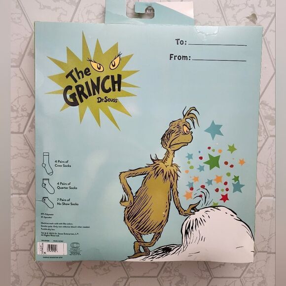 Kids' The Grinch 15 Days of Socks Advent Calendar - Large, Shoe 3-10 - Picture 7 of 7